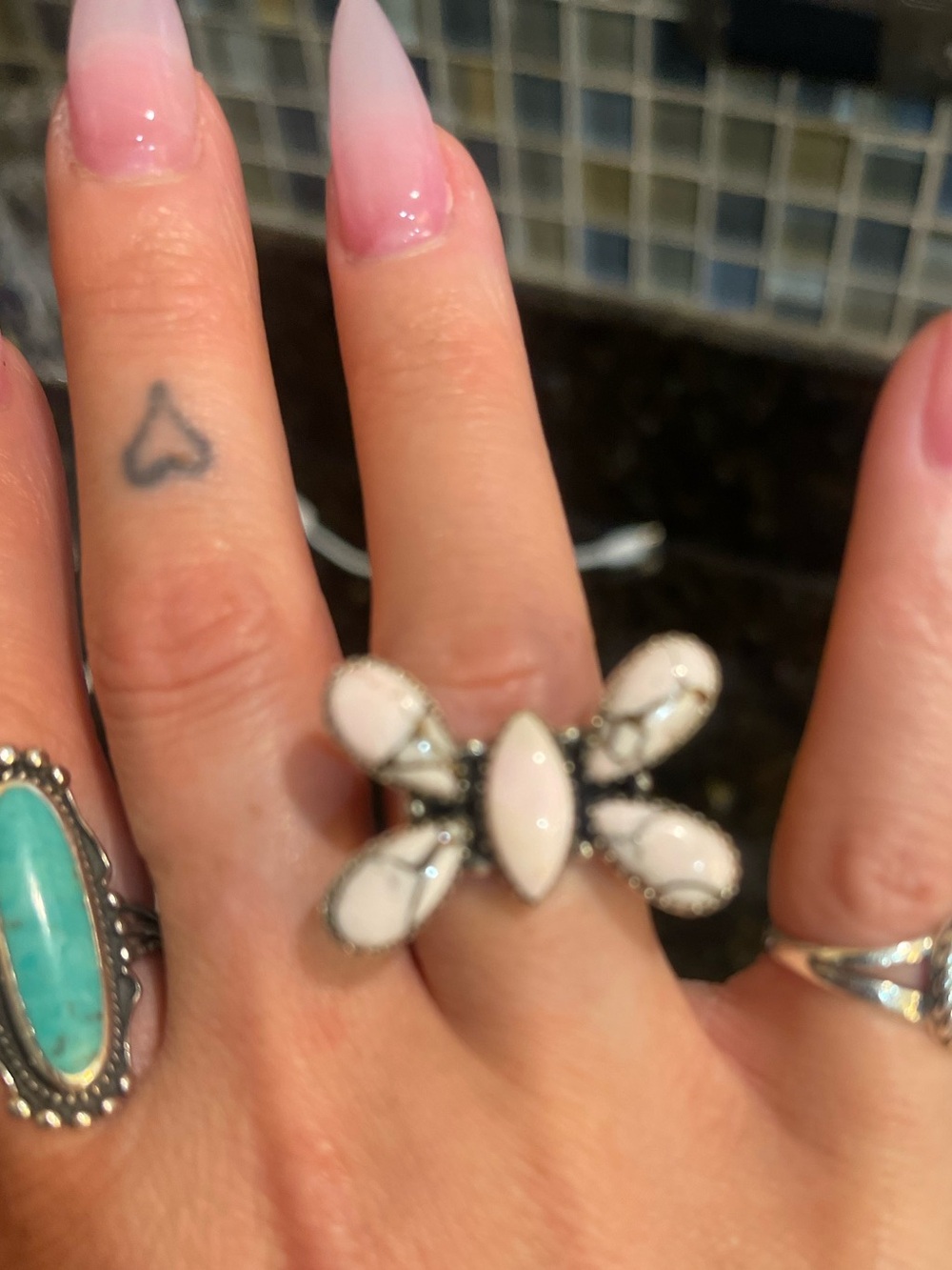 Angel Daliah sterling silver adjustable ring up to size 10